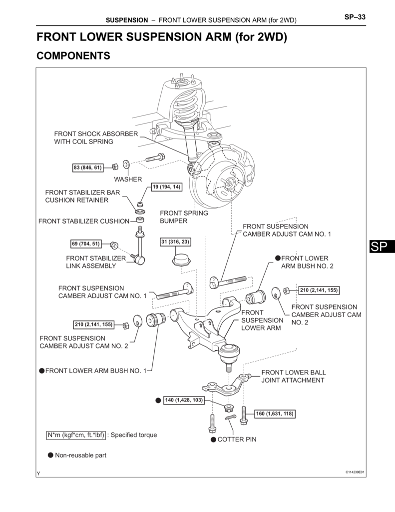 Toyota Tacoma front lower suspension components