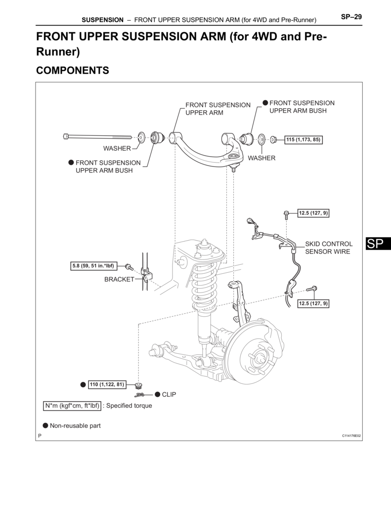 Toyota Tacoma 4wd and Pre-Runner upper suspension arm