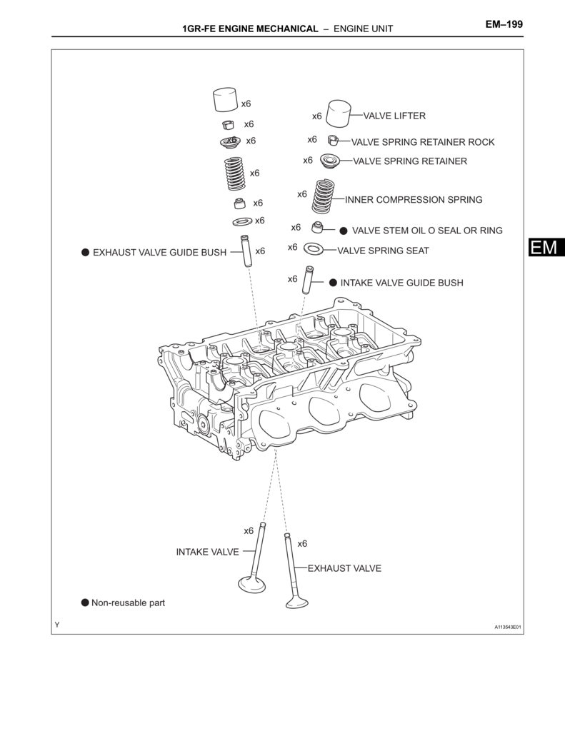 1GR-FE Engine internal assembly