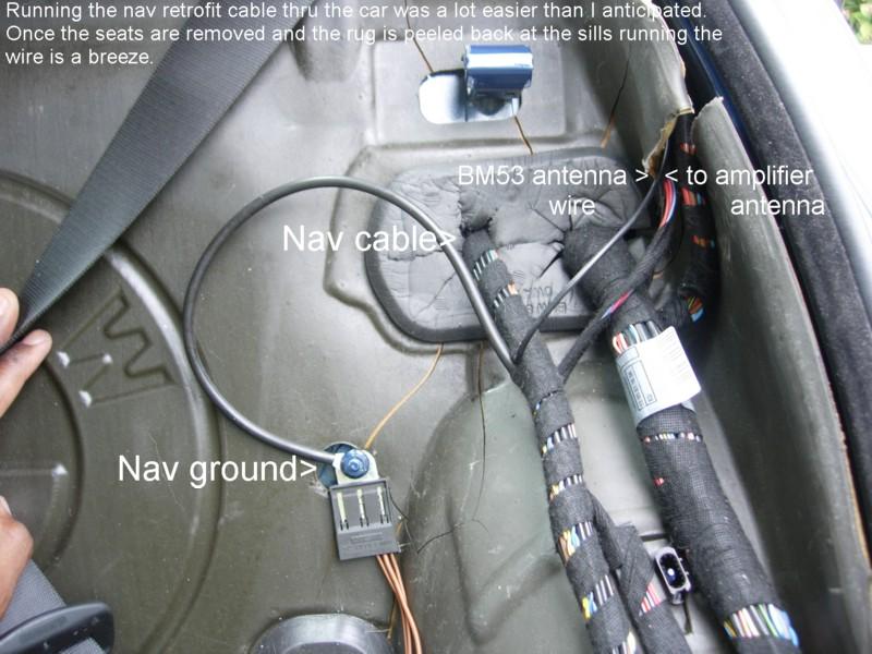 BMW E46 nav ground, nav cable, B53 antenna wire