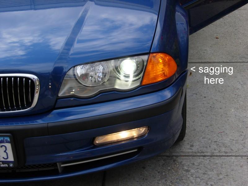 BMW E46 sagging bumper