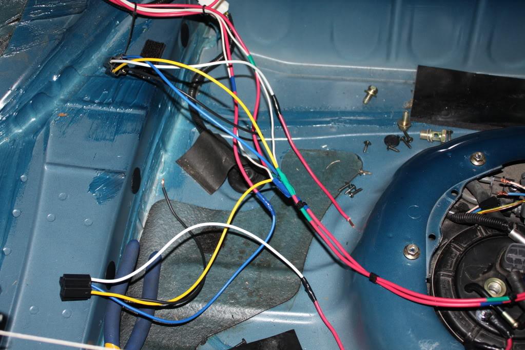 connecting the wiring in the trunk