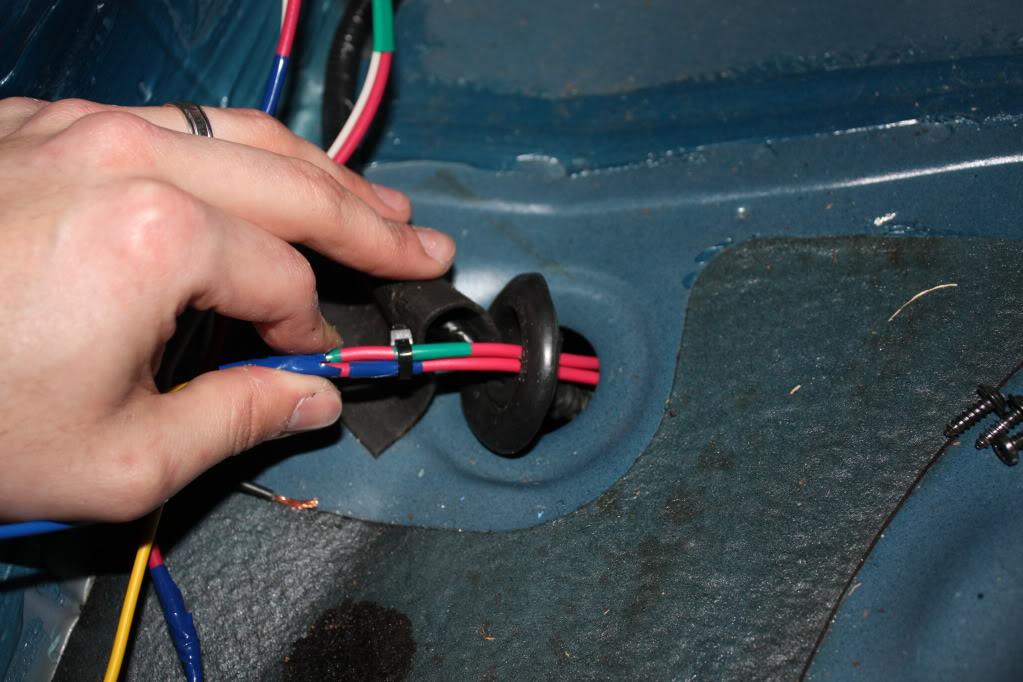 pump wires through the OEM grommet