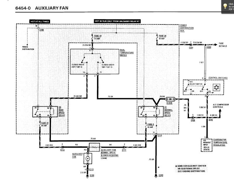 BMW E30 auxiliary fan wiring diagram