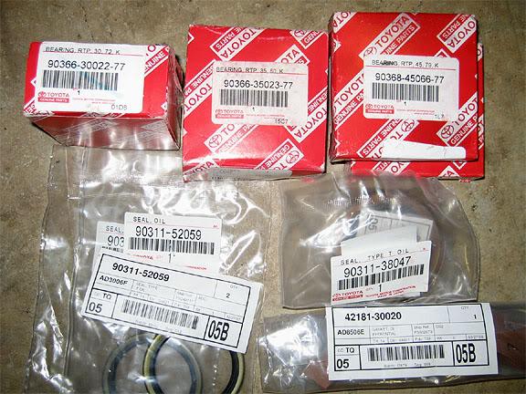 OEM toyota bearings, seals & housing gasket