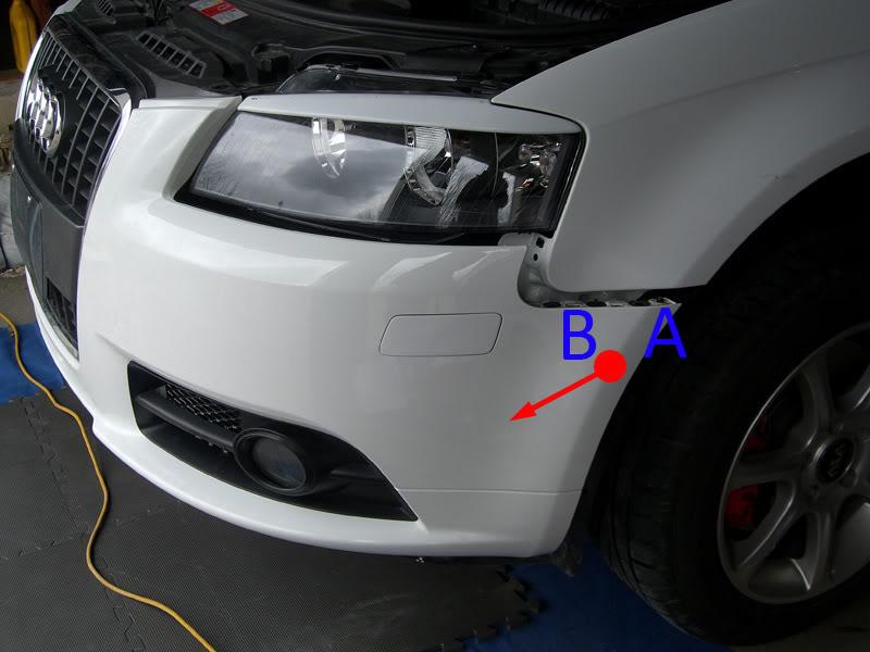 Audi A3 removing front bumper