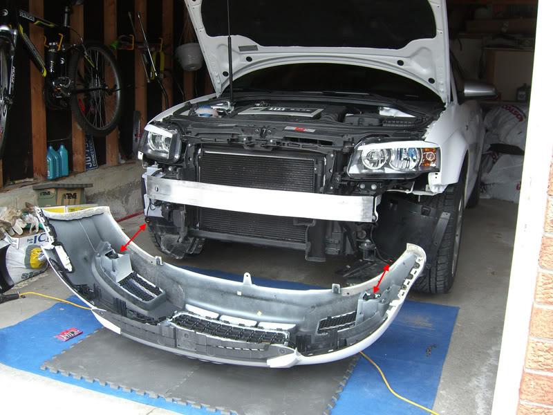Audi A3 bumper removed