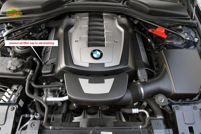 BMW 650i / 645Ci / E63 / E64 Oil Change and Check Control ... diagram of feed check valve 