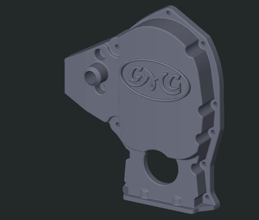 Water pump-less front cover I designed to both shed weight and clean up the front of the engine while offering more clearance for the supercharger belt.