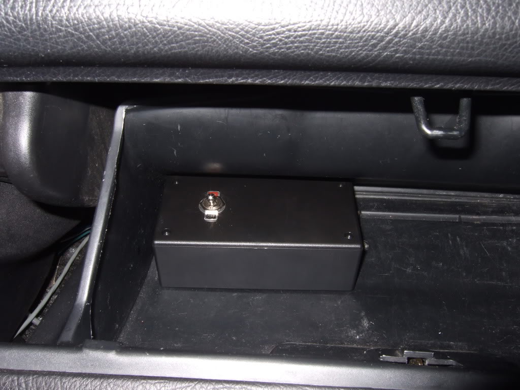 Meth injection switch box located in glove box of Toyota Supra