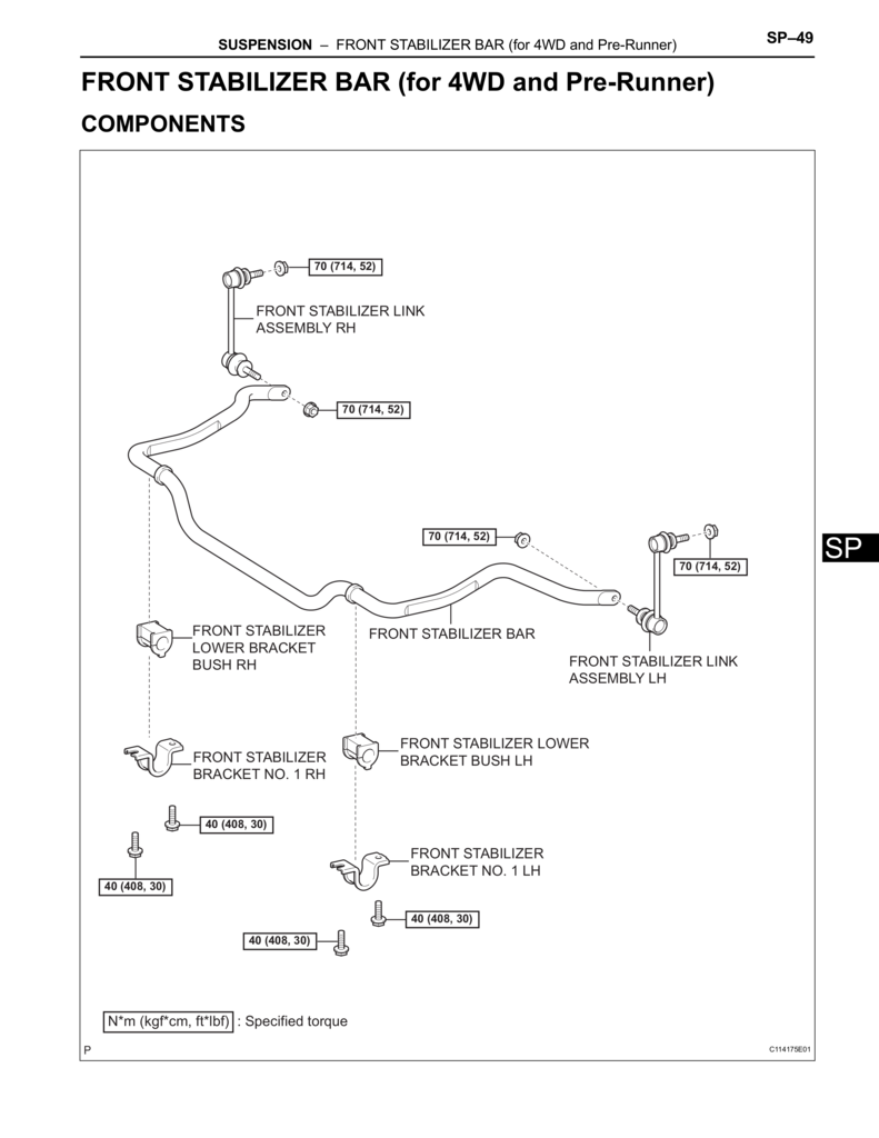 Toyota Tacoma 4WD stabilizer bar