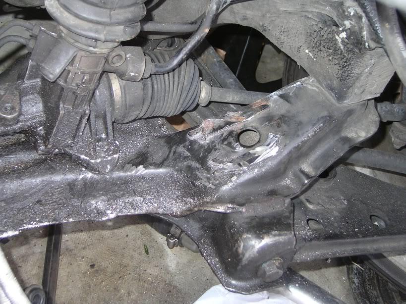 Moving transmission mount cup on VW subframe