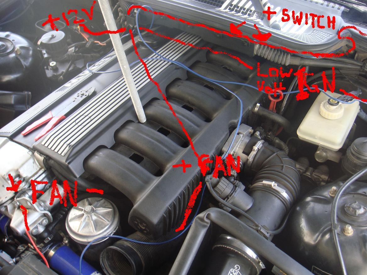 E36 Electric Fan Wiring + On/Off Switch. Applicable to all accessories