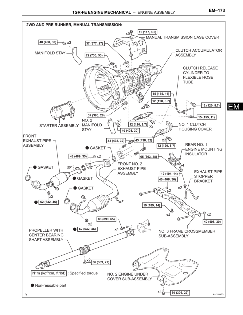 1GR-FE Engine main assembly