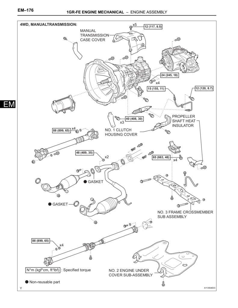 1GR-FE Engine main assembly