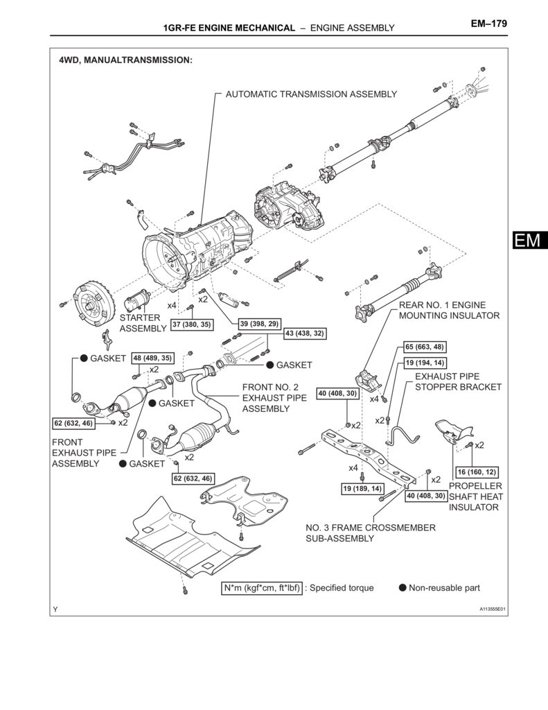 1GR-FE Engine main assembly