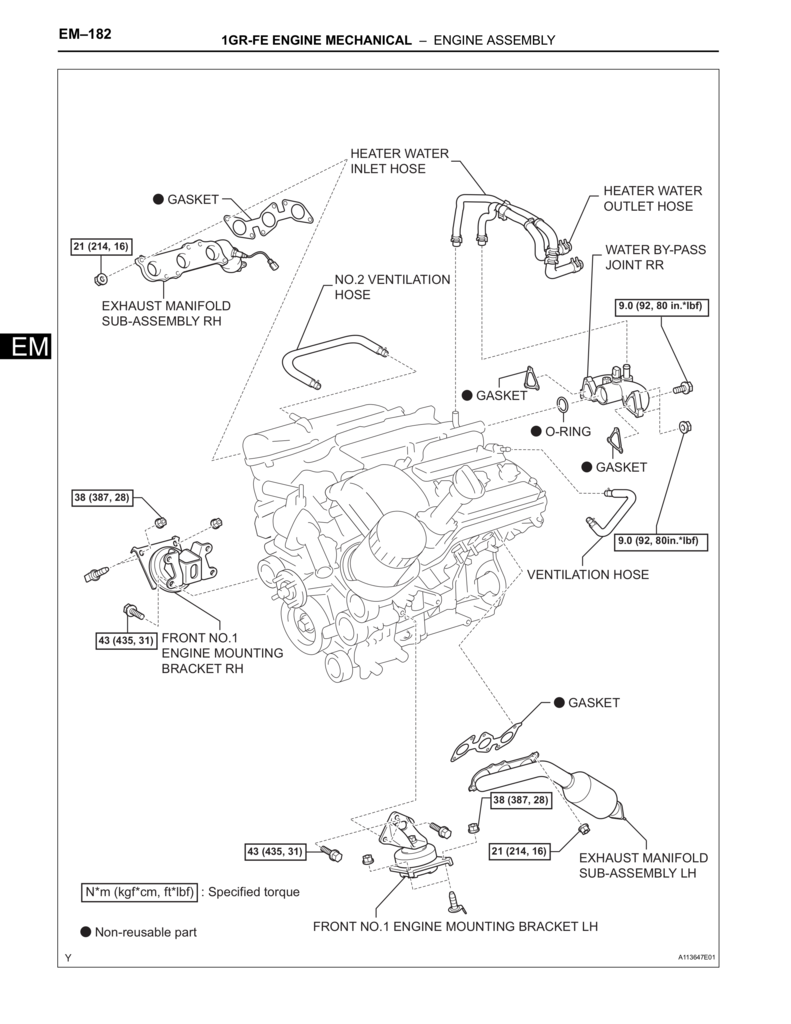 1GR-FE Engine main assembly