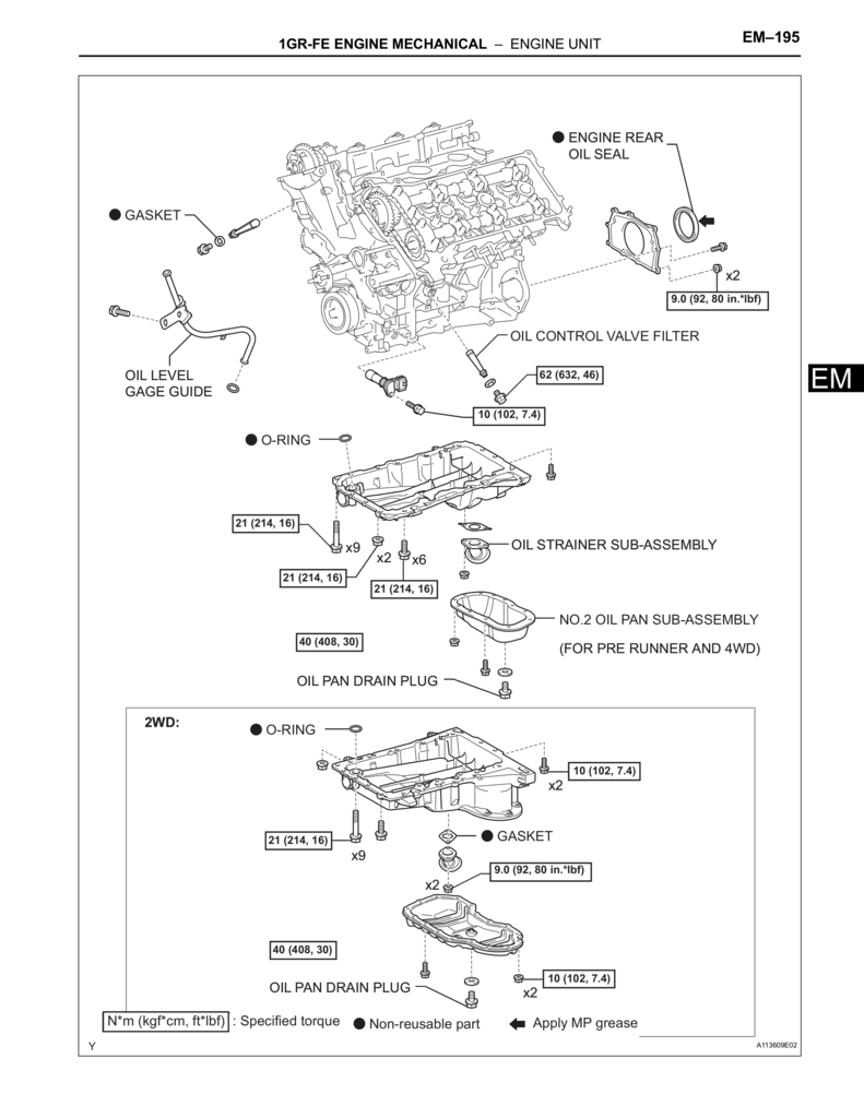 1GR-FE Engine internal assembly