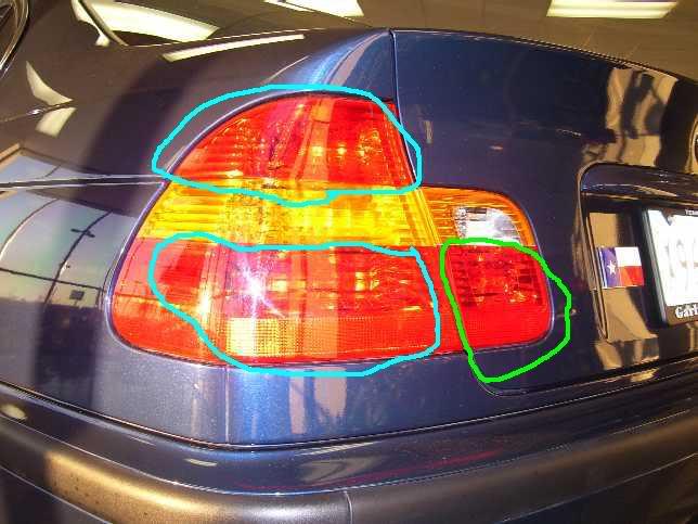BMW E46 taillight layout