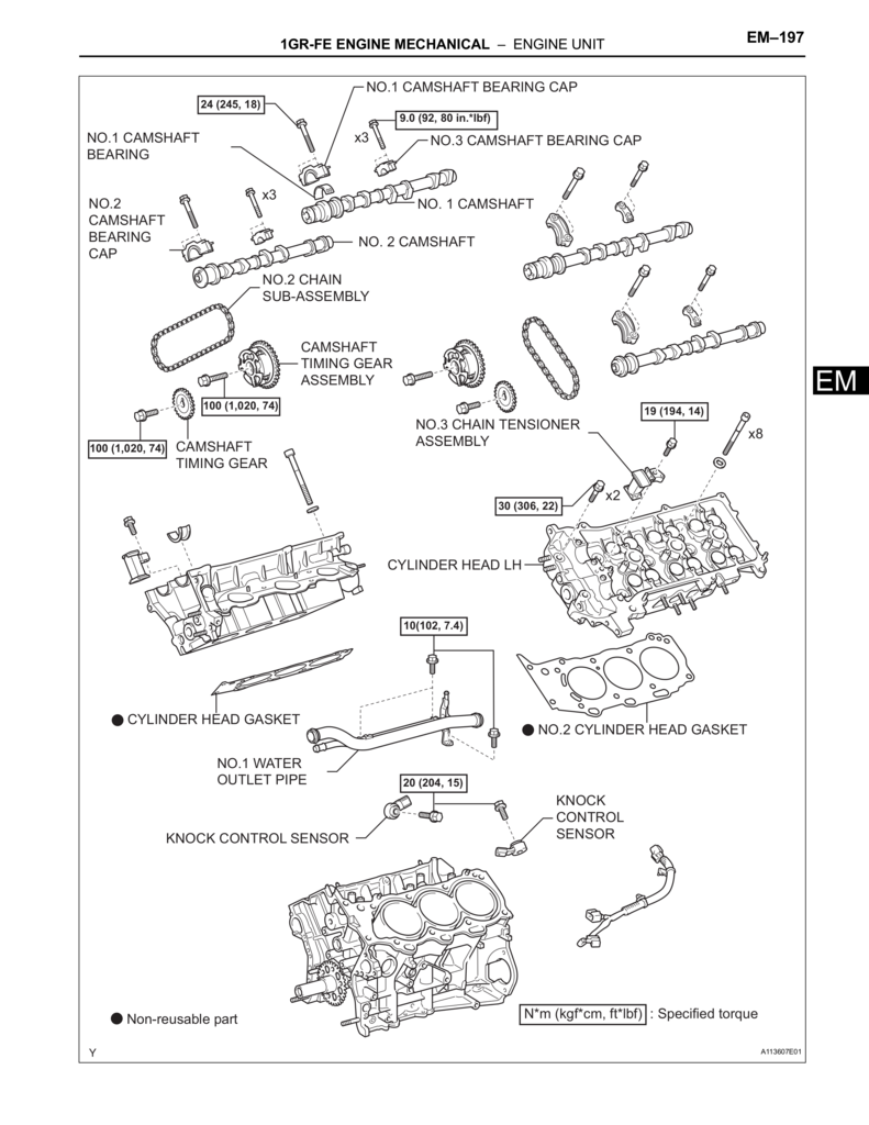 1GR-FE Engine internal assembly