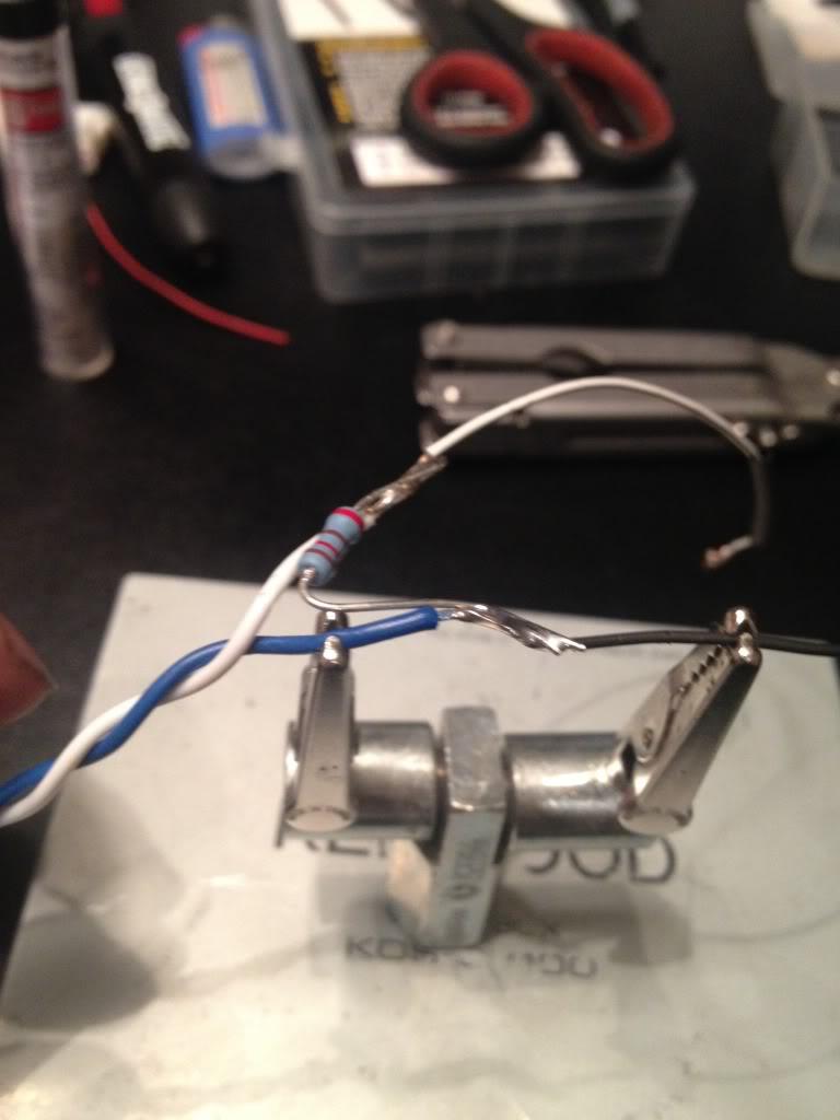 soldering in 120 ohm resistor