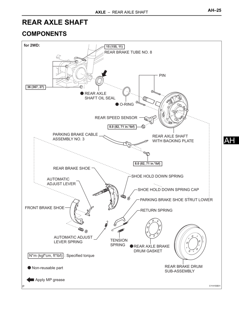 Toyota Tacoma rear axle shaft