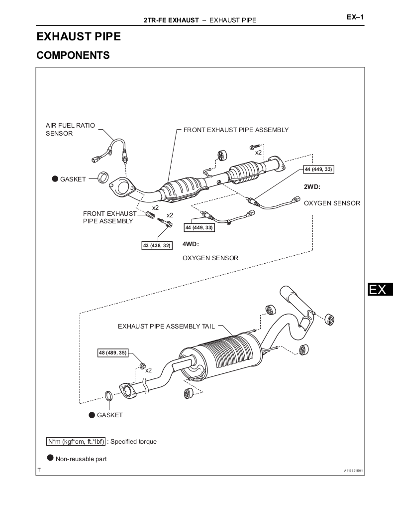 Toyota Tacoma 2TR-FE exhaust