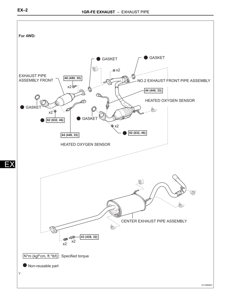 Toyota Tacoma 1GR-FE exhaust