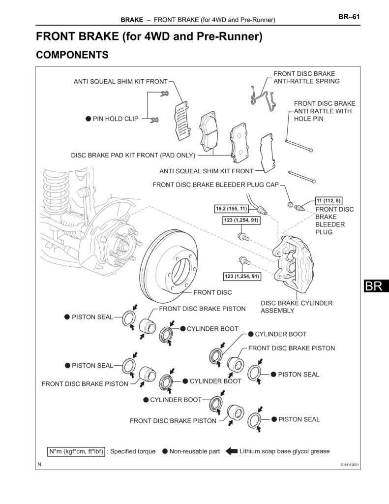 Toyota Tacoma 4wd and Pre-Runner front brakes