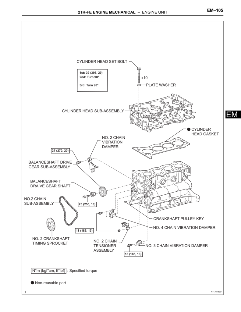 2TR-FE Engine internal assembly