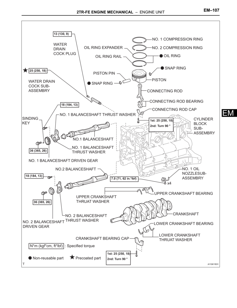 2TR-FE Engine internal assembly