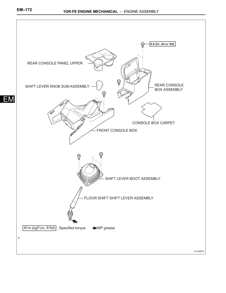 1GR-FE Engine main assembly