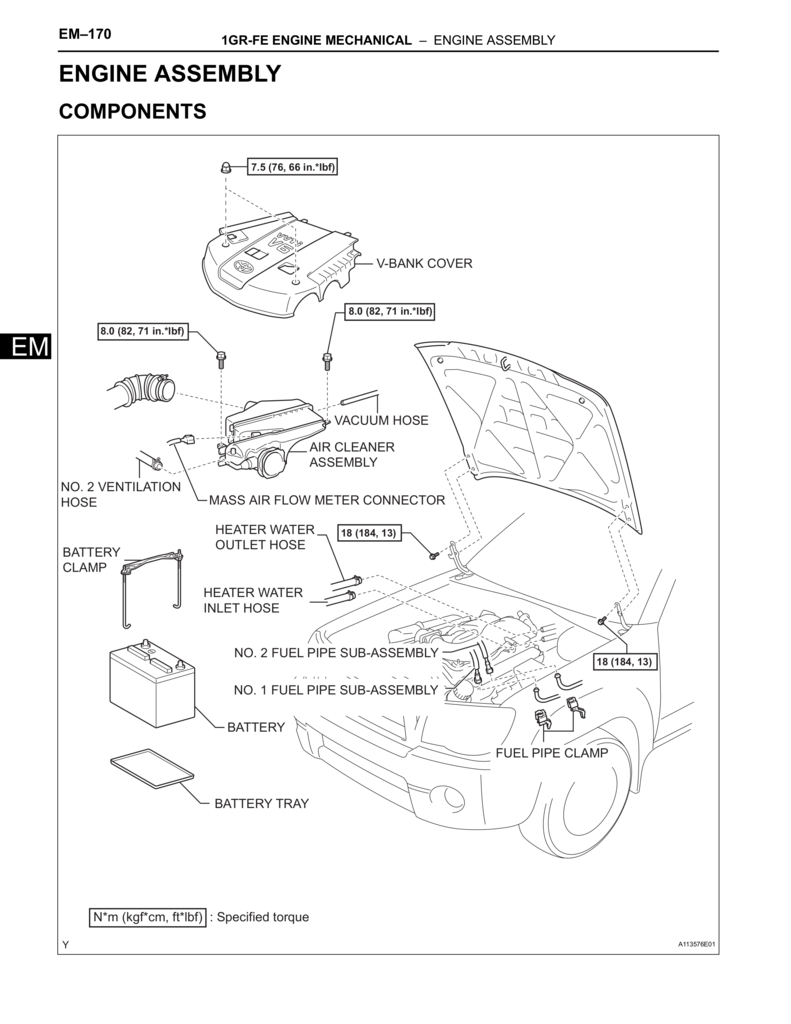 1GR-FE Engine main assembly