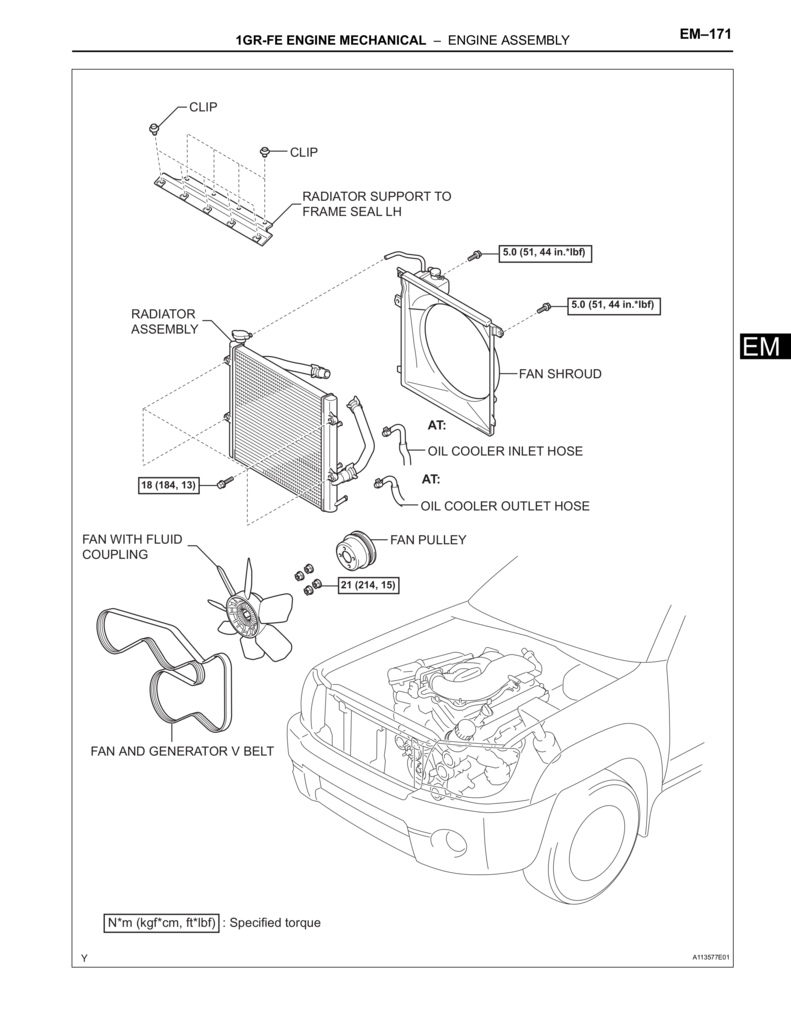 1GR-FE Engine main assembly