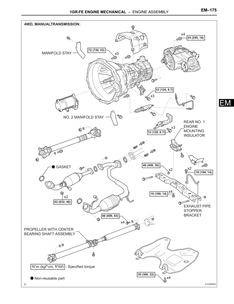 1GR-FE Engine main assembly