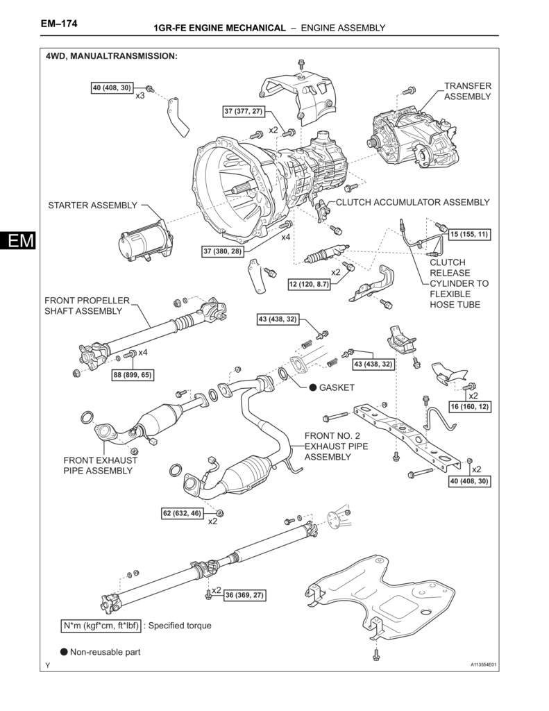 1GR-FE Engine main assembly