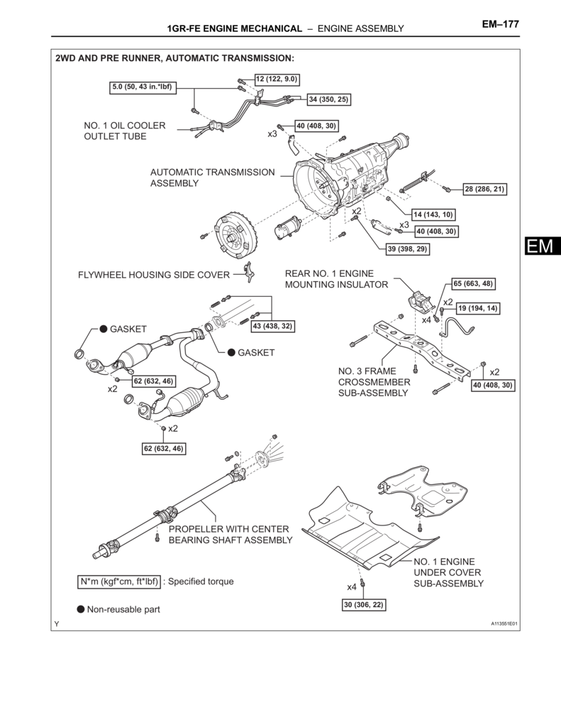 1GR-FE Engine main assembly