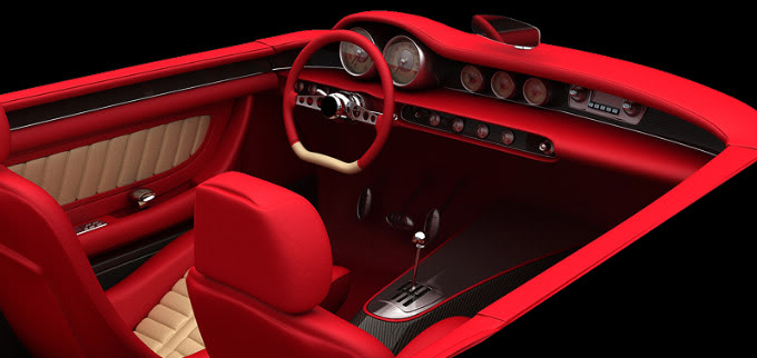 Volvo P1800 custom interior rendering