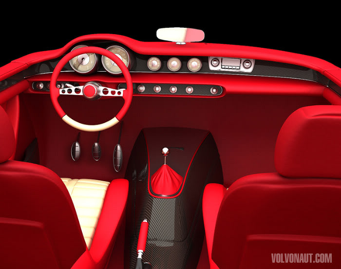Volvo P1800 custom interior rendering
