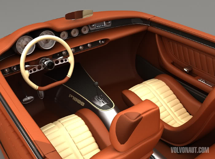 Volvo P1800 custom interior rendering