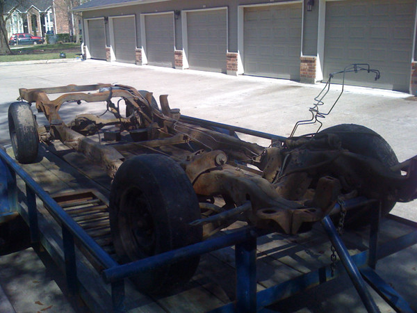 Chassis on trailer