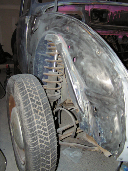 VW Beetle fenders removed