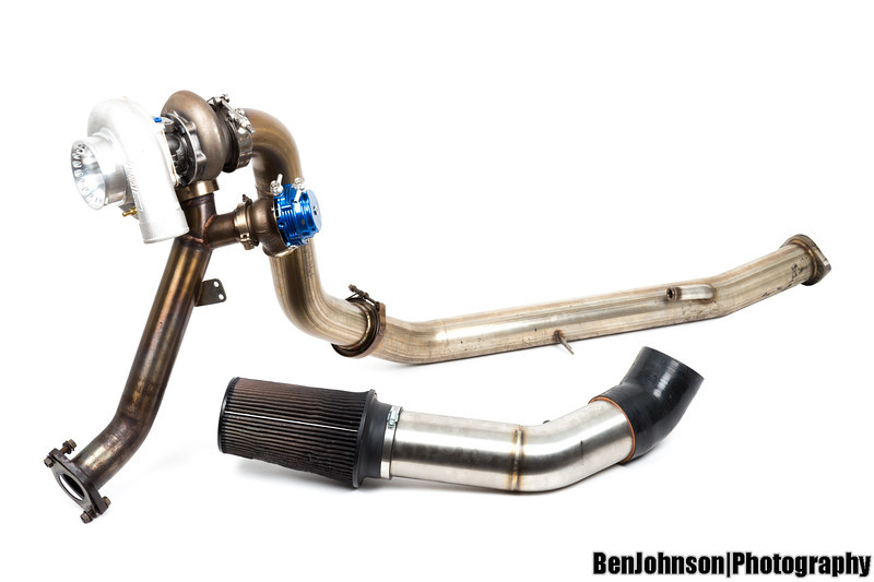 2010 Subaru STi engine downpipe and intake