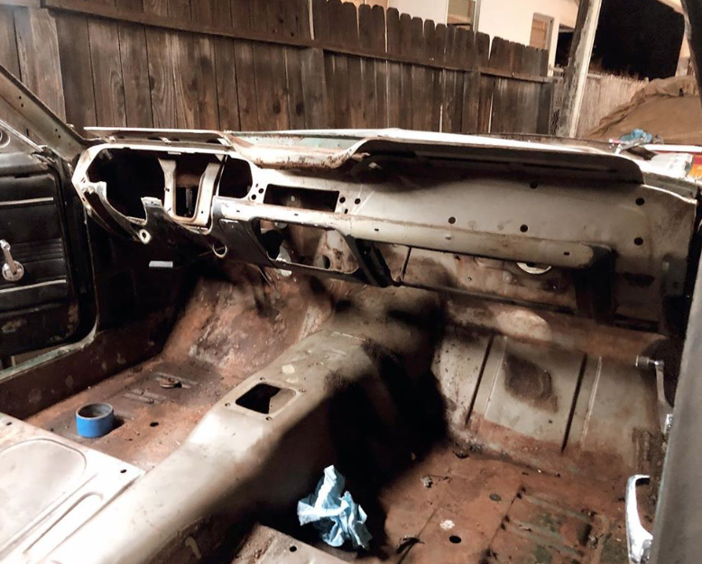 1967 Ford Mustang stripped dash