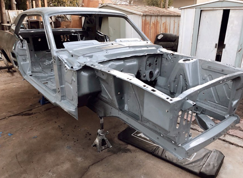 1967 Ford Mustang stripped frame