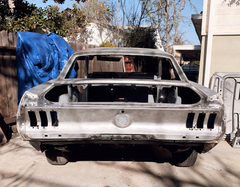 1967 Ford Mustang sandblasted rear