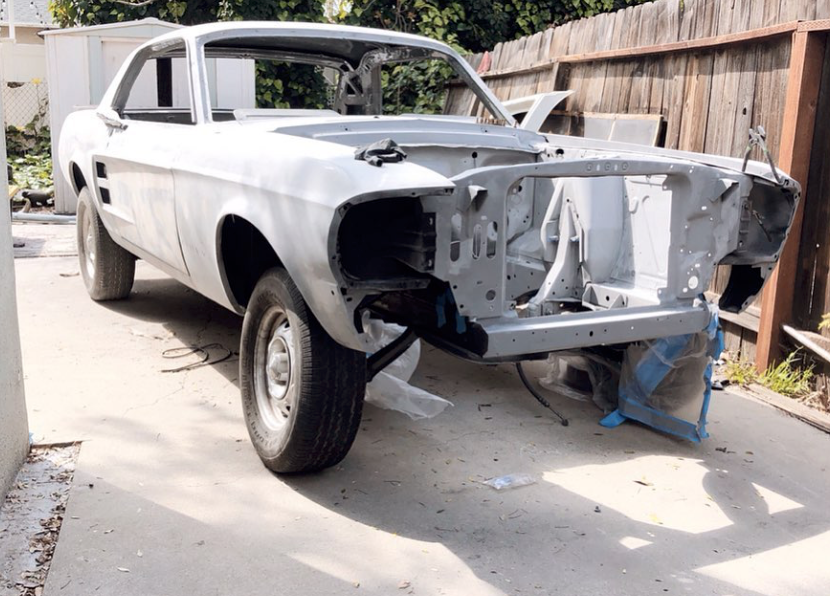 primed 1967 Ford Mustang