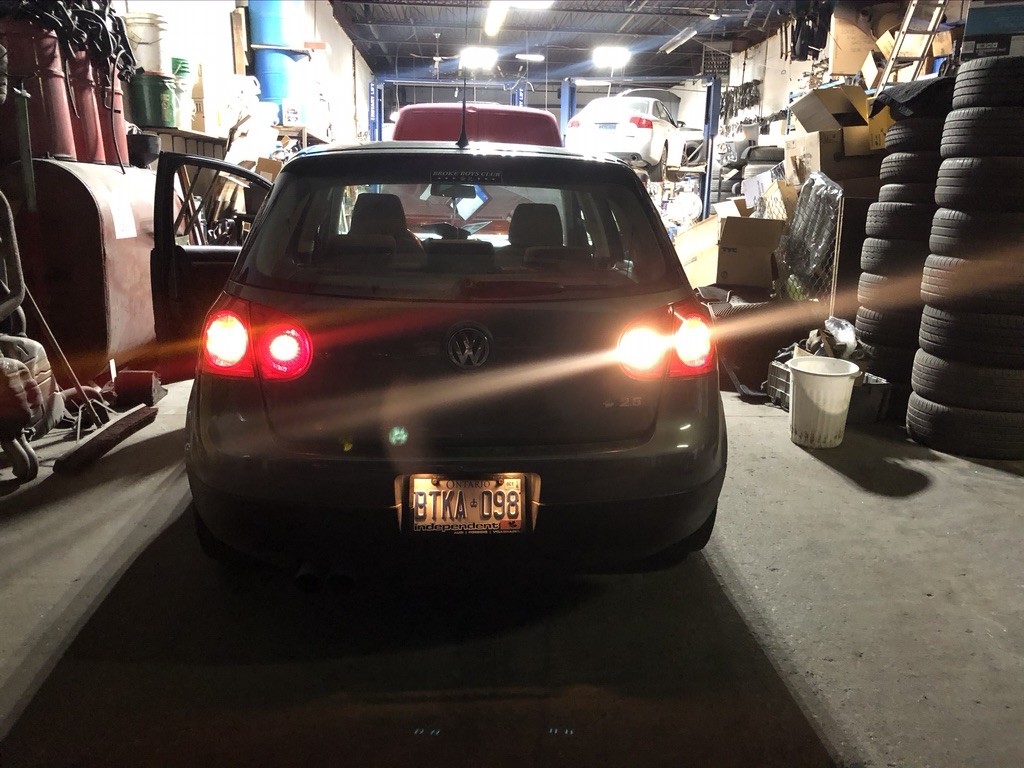 Rear fog in red on the left, Turn signals in the middle of the brake lights and increased intensity on the reverse light. best mod on this car to date