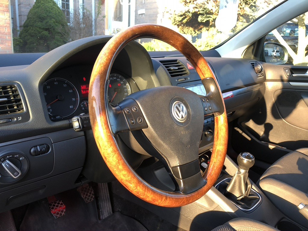 I also got this wonderful piece off of @projecteuro! An OEM MK5 woodgrain steering wheel with all the multifunction buttons. I need to get the right radio and module to get the buttons to work but its nice to know I have that option if I want to go that route AND the wood both looks and feels wonderful, I just need the matching shift knob now